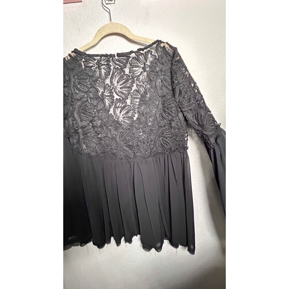 NEW Free People Magdalene Crochet Tunic Lace Top Black Small Boho Femme Goth - Picture 9 of 11